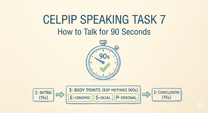 CELPIP Speaking Task 7: How to Talk for 90 Seconds (The 1-3-1 Blueprint)